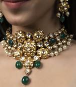 Gold Plated Kundan Necklace Set
