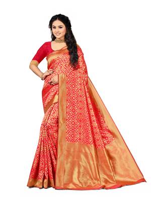 Multicolor Embroidered Art Silk Saree With Blouse 1