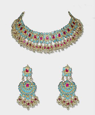 Gold Plated Kundan Necklace Set 2