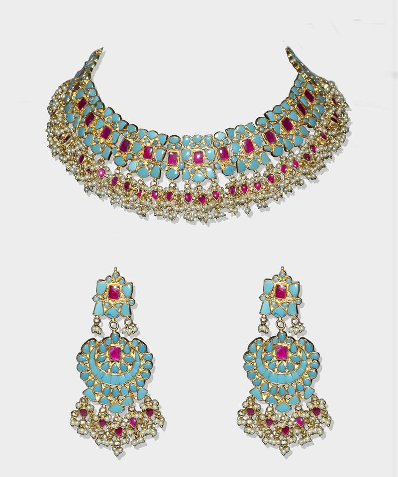 Gold Plated Kundan Necklace Set