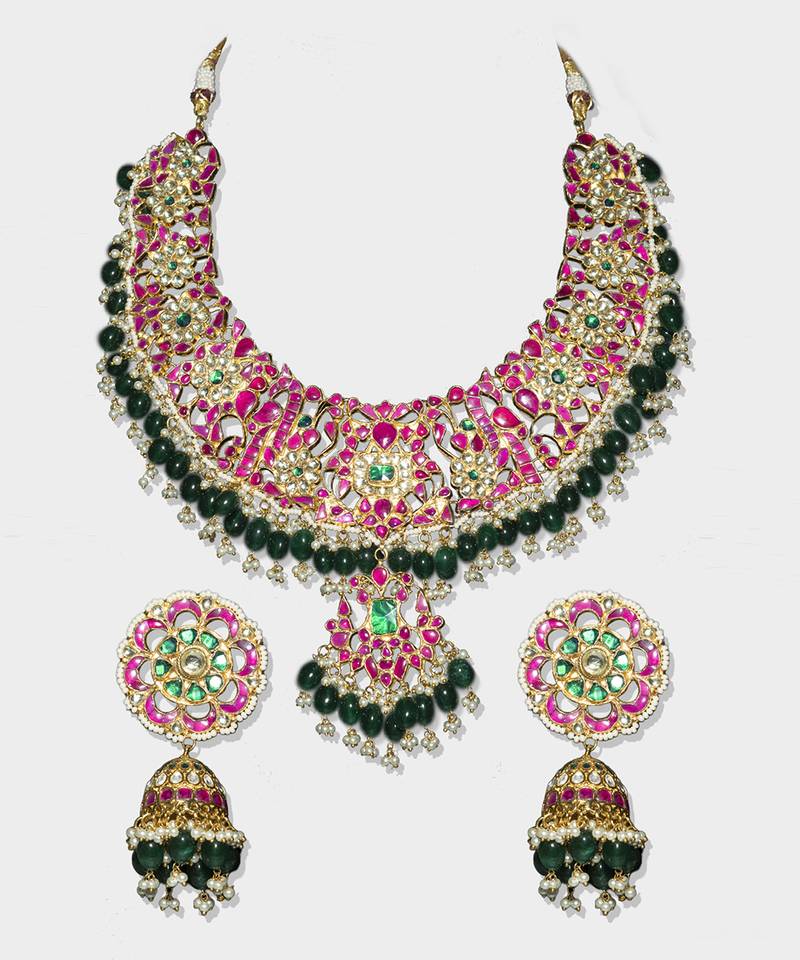 Gold Plated Kundan Necklace Set