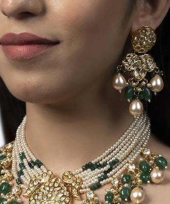 Gold Plated Kundan Necklace Set 2