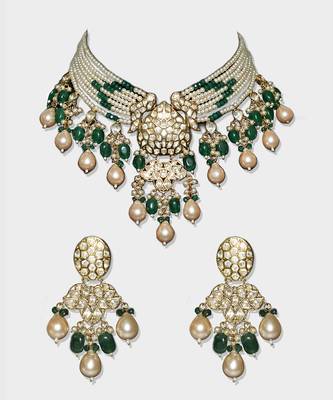 Gold Plated Kundan Necklace Set 3