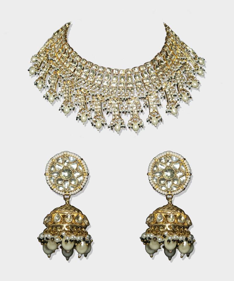 Gold Plated Kundan Necklace Set
