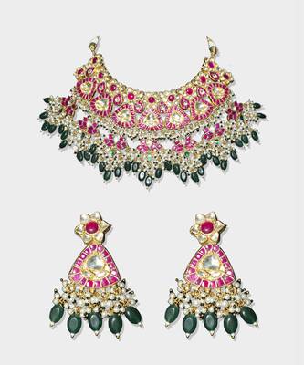 Gold Plated Kundan Necklace Set 2