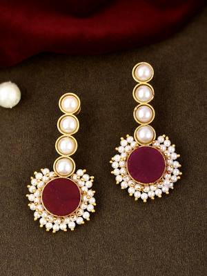 Maroon earrings 1