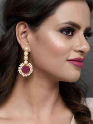 Maroon earrings 2