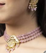 Gold Plated Kundan Necklace Set