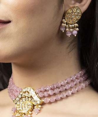 Gold Plated Kundan Necklace Set 2