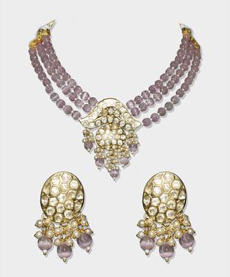 Gold Plated Kundan Necklace Set 3