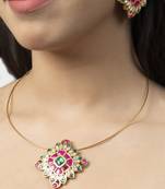 Gold Plated Kundan Necklace Set