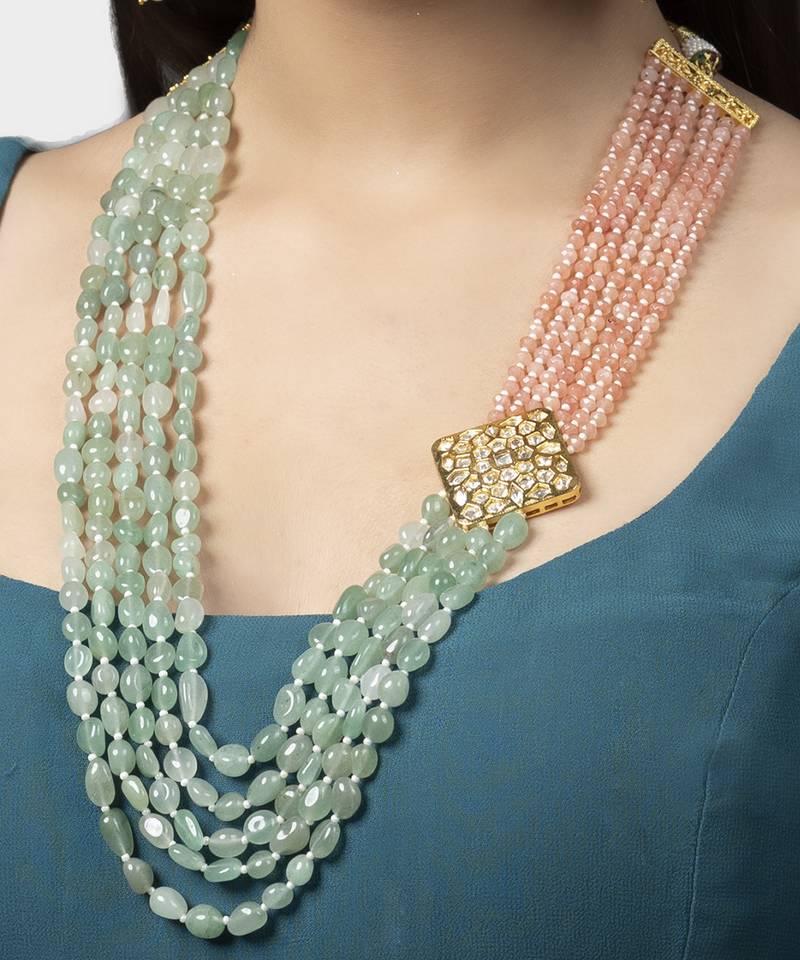 Gold Plated Kundan Long Necklace Set