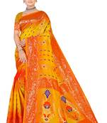Multicolor Embroidered Art Silk Saree With Blouse