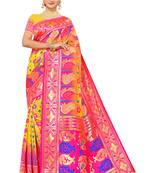 Multicolor Embroidered Art Silk Saree With Blouse