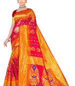 Multicolor Embroidered Art Silk Saree With Blouse