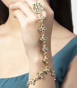 Gold Plated Kundan Hathfool