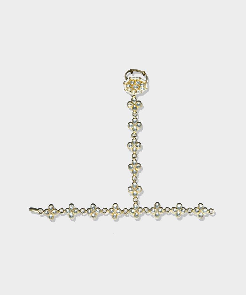 Gold Plated Kundan Hathfool