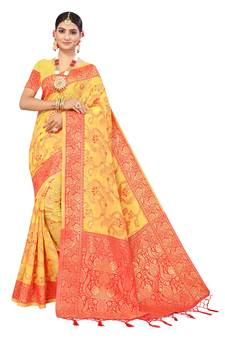 Multicolor Embroidered Cotton Saree With Blouse