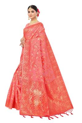 Multicolor Embroidered Cotton Saree With Blouse 2