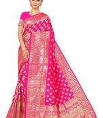 Pink Embroidered Art Silk Saree With Blouse