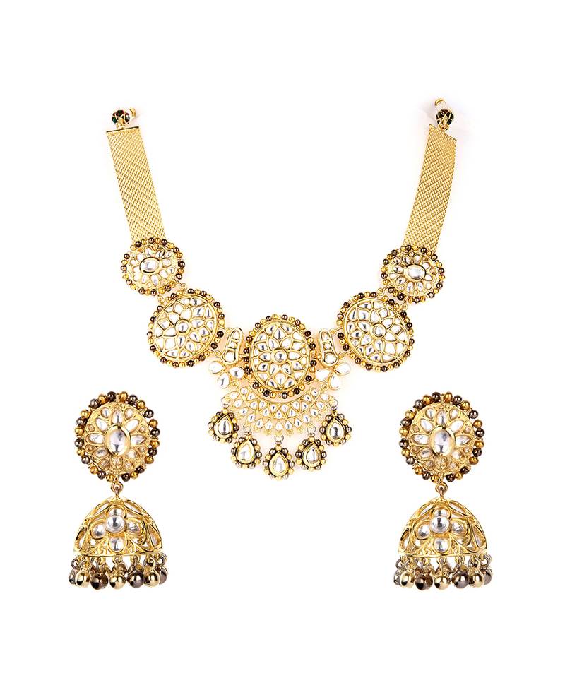 22KT Gold Plated Kundan Necklace Set
