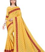 Multicolor Embroidered Chiffon Saree With Blouse