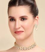 22KT Gold Plated Kundan Choker Necklace Set