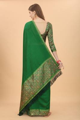 Women'S Vichitra Silk Saree With Unstitched Boluse Piece 3