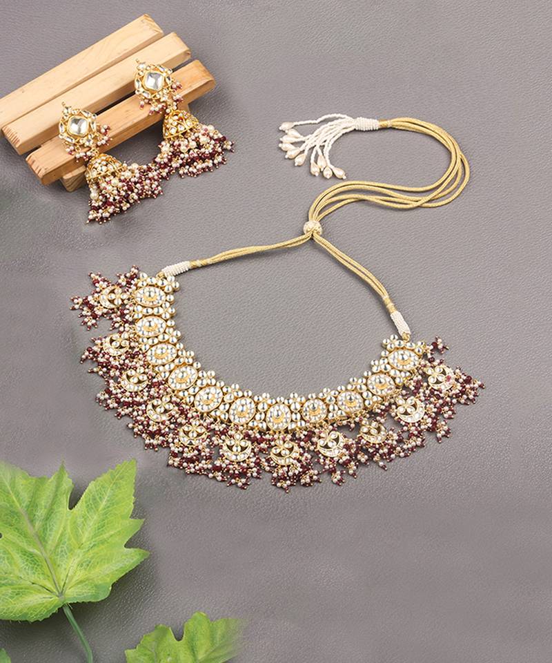 22KT Gold Plated Kundan Necklace Set