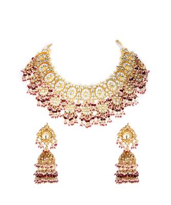 22KT Gold Plated Kundan Necklace Set 3