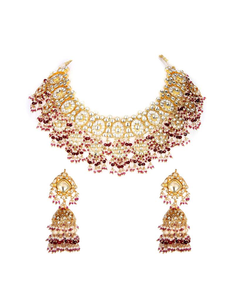 22KT Gold Plated Kundan Necklace Set