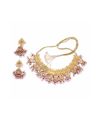 22KT Gold Plated Kundan Necklace Set 4