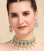 22KT Gold Plated Kundan Choker Necklace Set