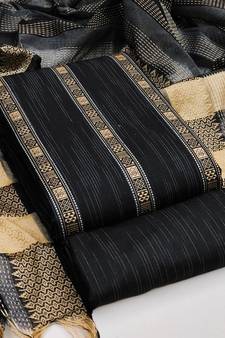 Black woven cotton salwar