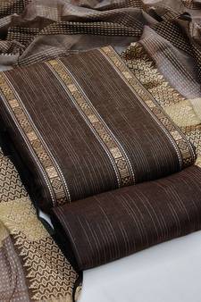Brown woven cotton salwar