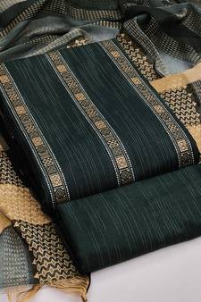 Green woven cotton salwar