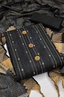 Black woven cotton salwar
