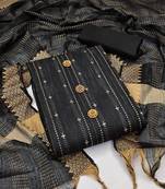 Black woven cotton salwar