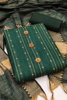 Green woven cotton salwar