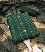 Green woven cotton salwar