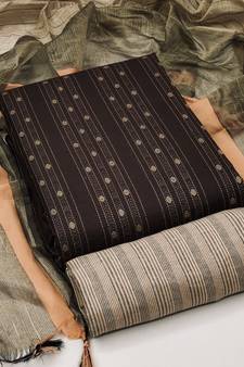 Brown woven cotton salwar
