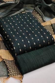 Green woven cotton salwar