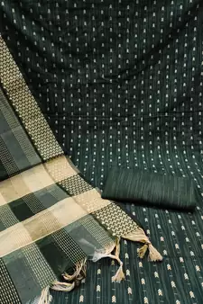 Green woven cotton salwar