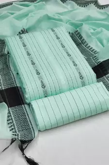 Green woven cotton salwar