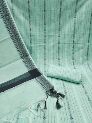Green woven cotton salwar 2