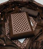 Brown embroidered Art Silk salwar