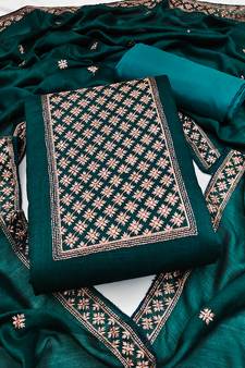Green embroidered Art Silk salwar