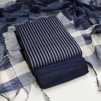Blue woven cotton salwar 1