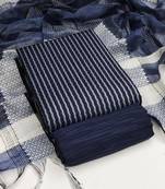 Blue woven cotton salwar