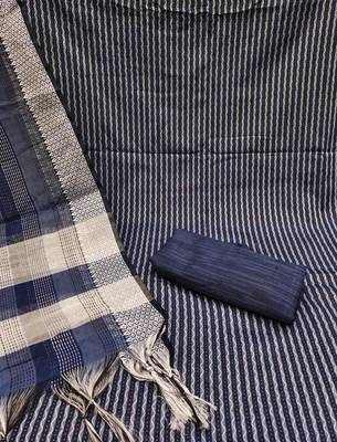 Blue woven cotton salwar 2